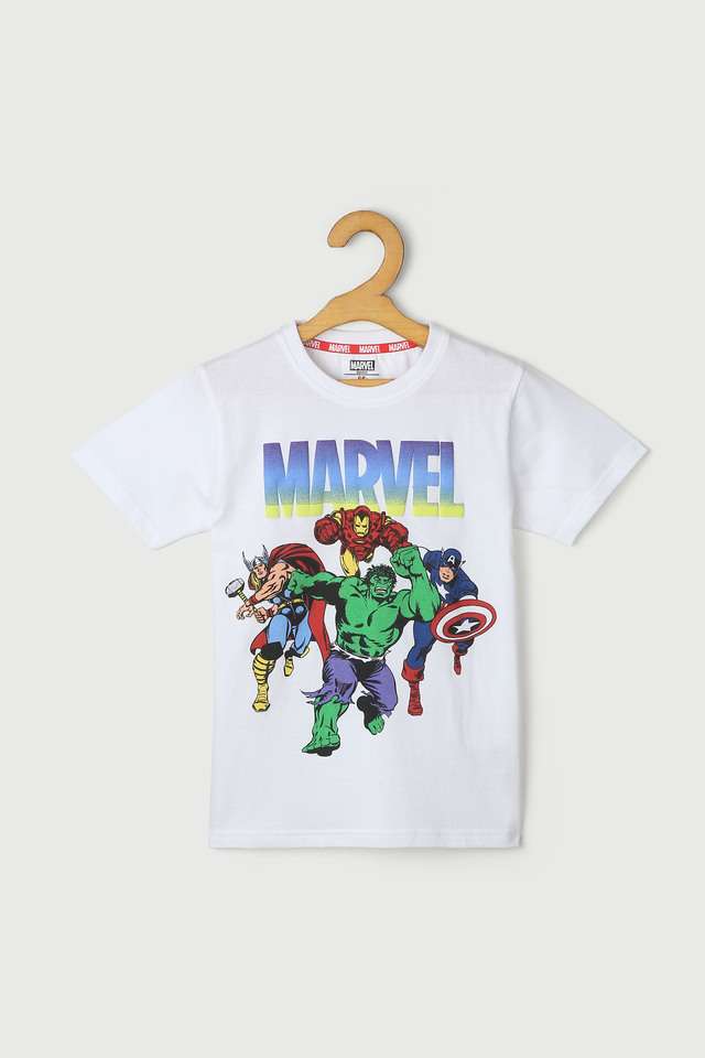 Solid-Blended-Fabric-Round-Neck-Boys-T-Shirt