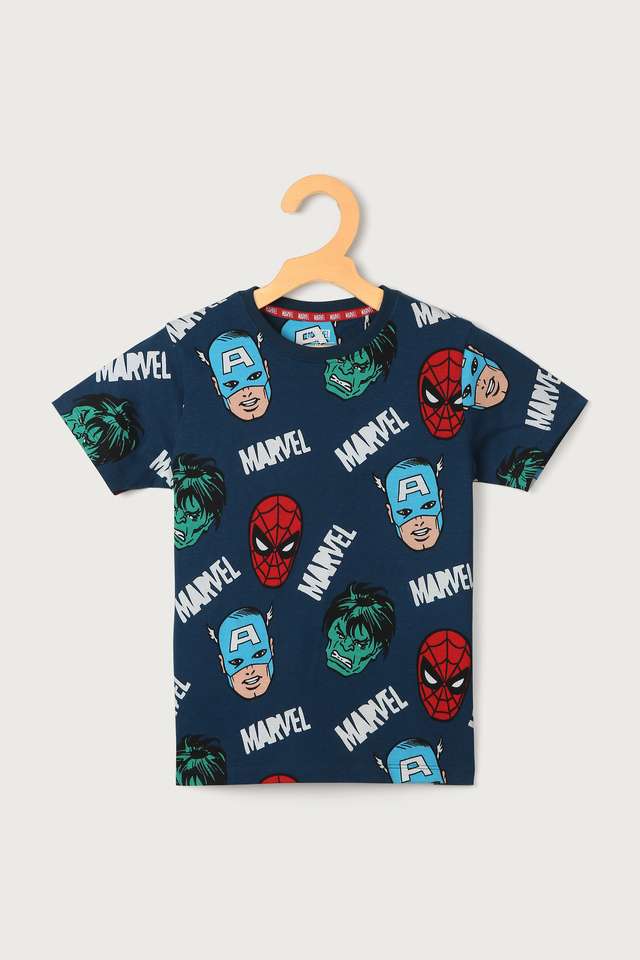 Printed-Blended-Fabric-Round-Neck-Boys-T-Shirt