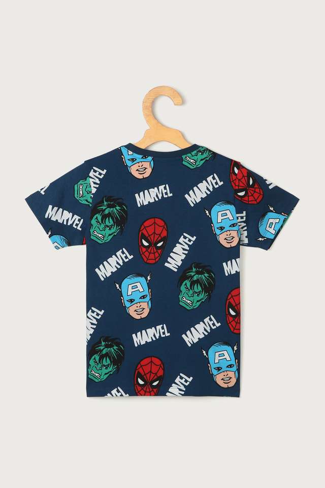 Printed-Blended-Fabric-Round-Neck-Boys-T-Shirt