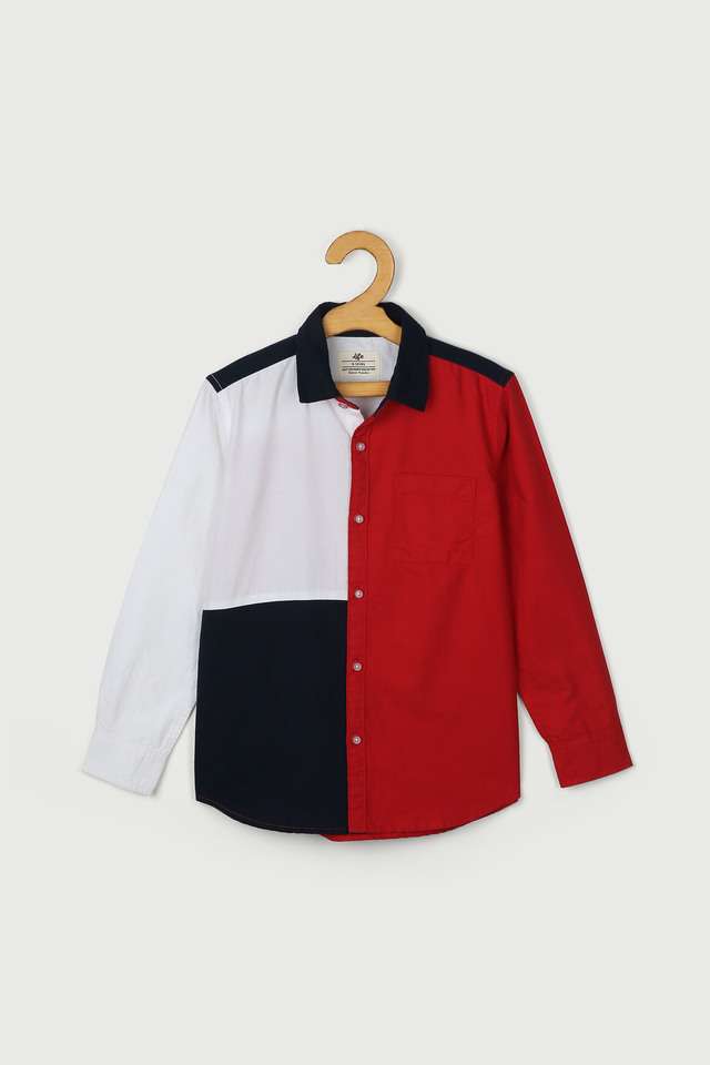 Color-Block-Cotton-Collared-Boys-Shirt