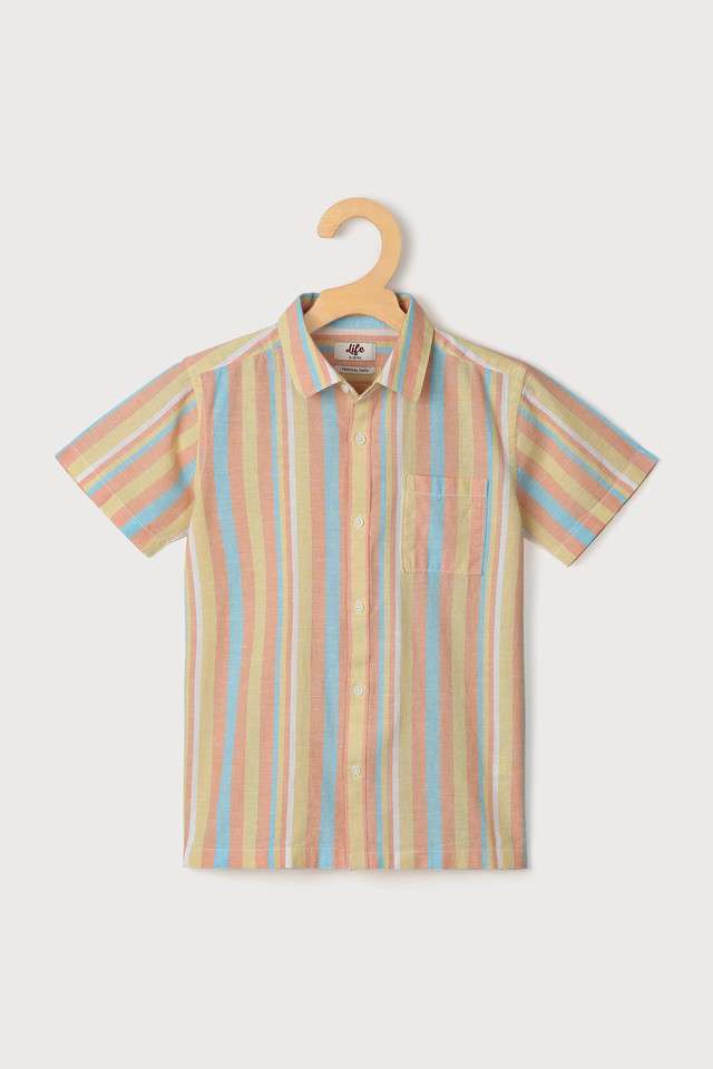 Stripes-Blended-Fabric-Collared-Boys-Shirt