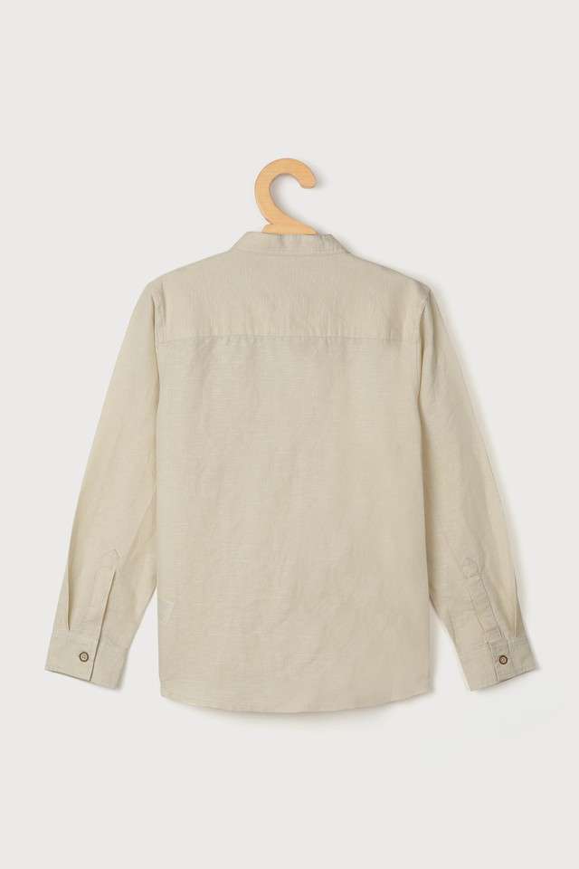 Solid-Blended-Fabric-Collared-Boys-Shirt