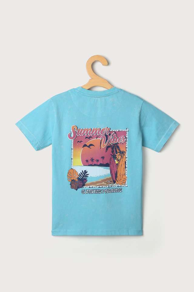 Graphic-Blended-Fabric-Round-Neck-Boys-T-Shirt