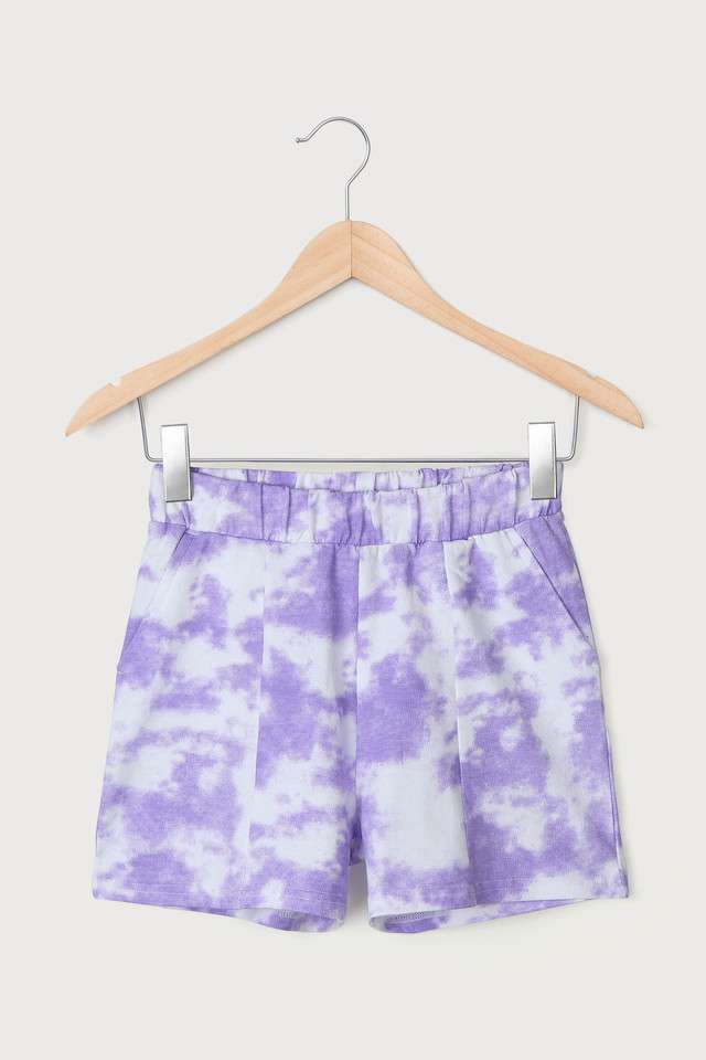 Tie-&-Dye-Cotton-Regular-Fit-Girls-Shorts