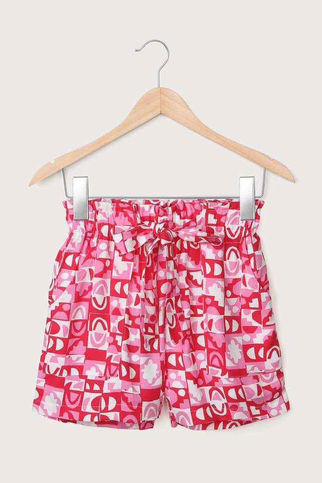 Printed-Viscose-Regular-Fit-Girls-Shorts