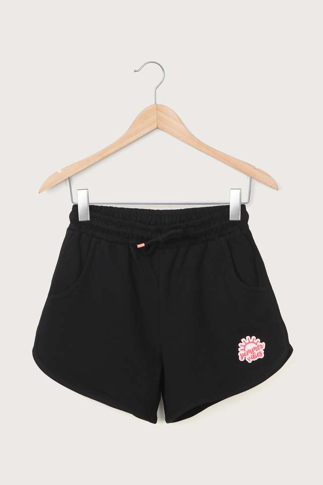 Solid-Cotton-Regular-Fit-Girls-Shorts