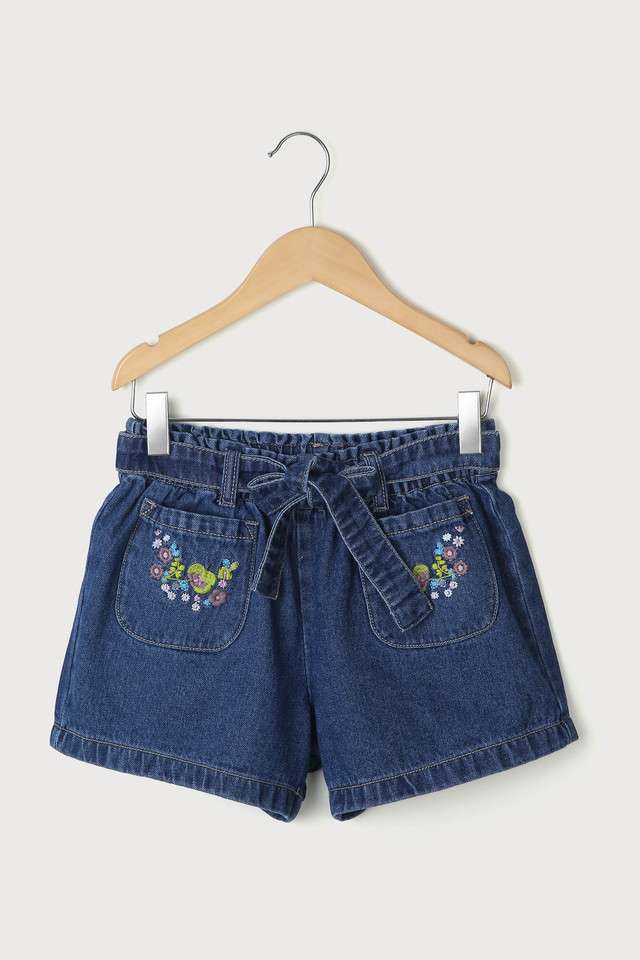 Embroidered-Denim-Regular-Fit-Girls-Shorts