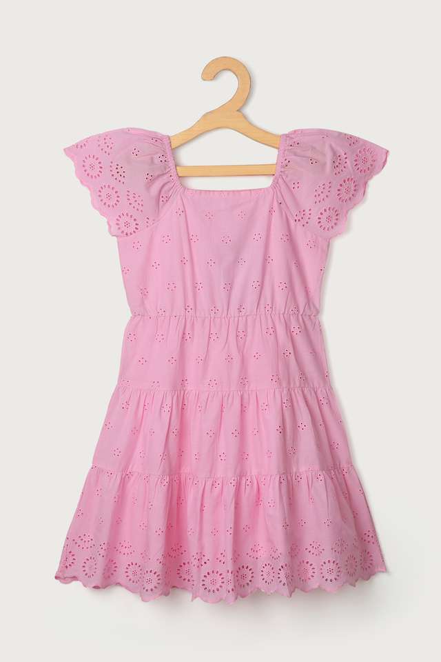 Solid-Cotton-Round-Neck-Girls-Casual-Wear-Dress