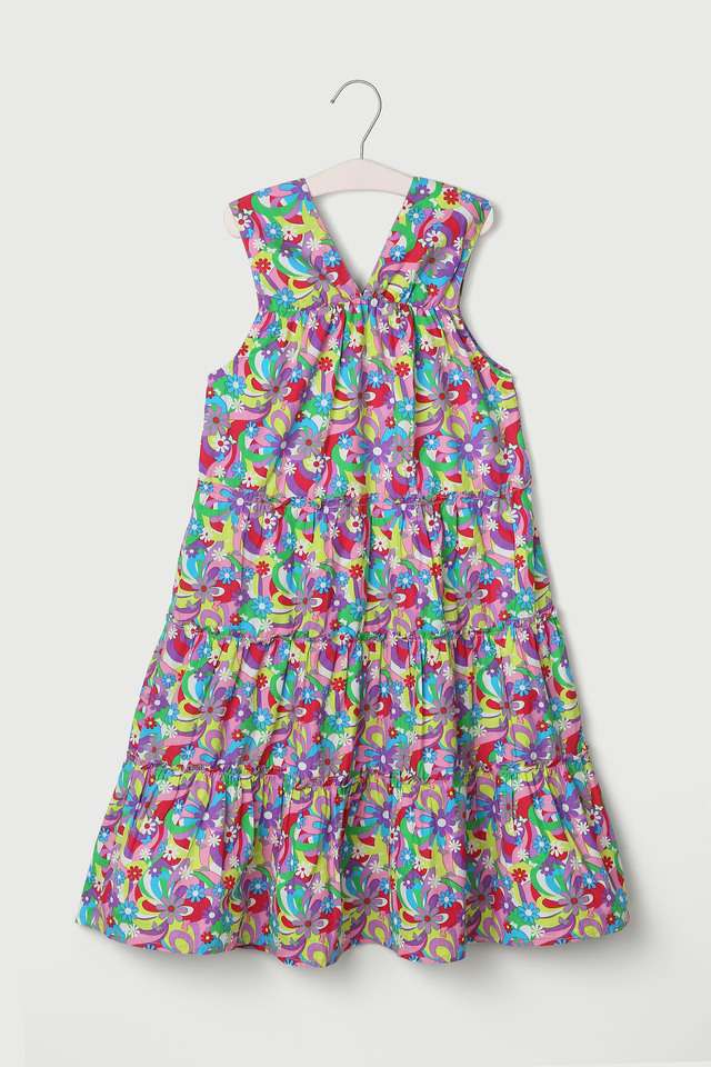 Printed-Cotton-V-Neck-Girls-Casual-Wear-Dress
