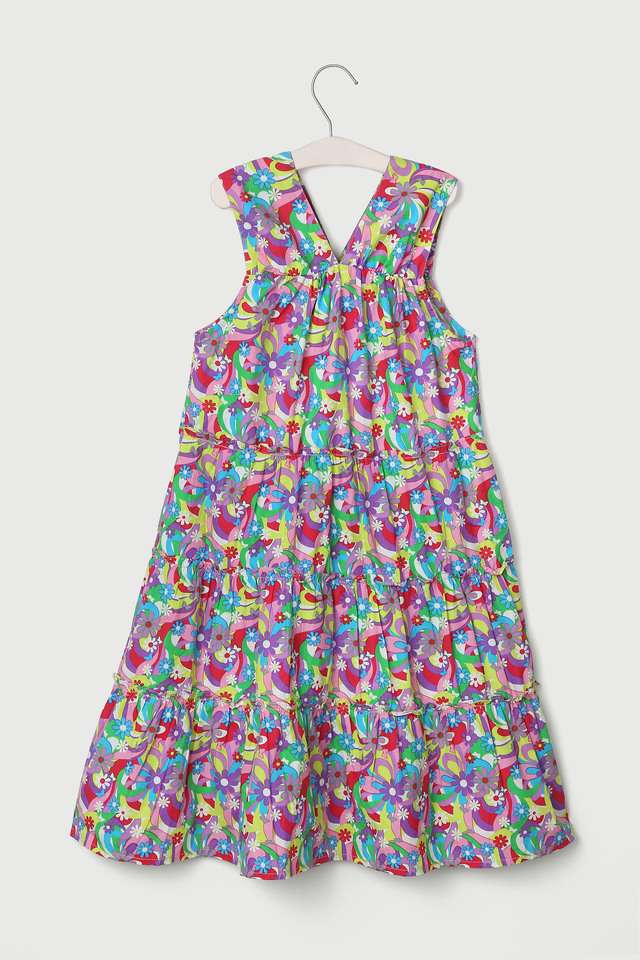 Printed-Cotton-V-Neck-Girls-Casual-Wear-Dress