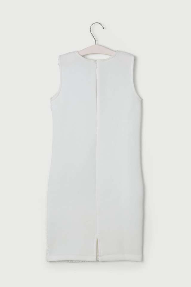 Solid-Lace-Round-Neck-Girls-Casual-Wear-Dress