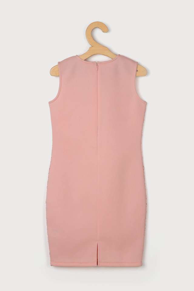 Solid-Lace-Round-Neck-Girls-Casual-Wear-Dress