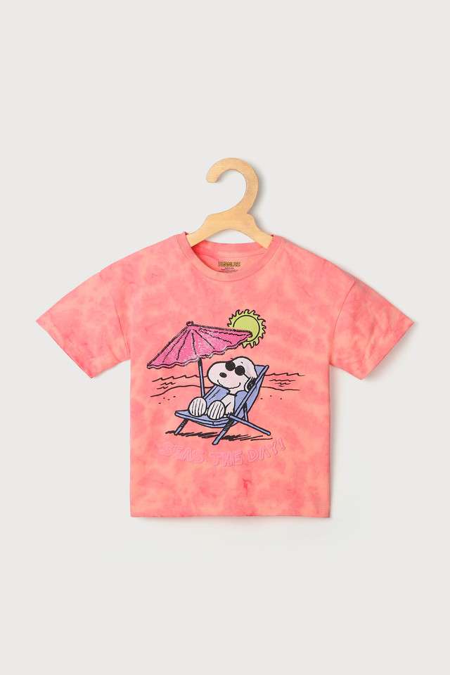 Printed-Blended-Fabric-Round-Neck-Girls-Top