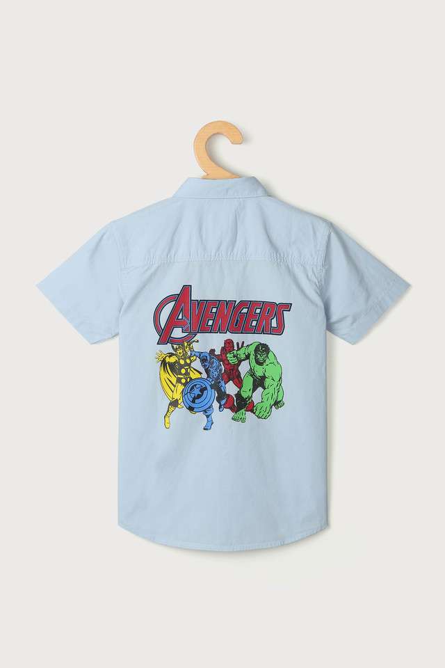 Solid-Blended-Fabric-Collared-Boys-Shirt