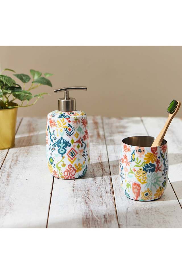 Soap-Dispenser-&-Tumbler-Set---Ikat