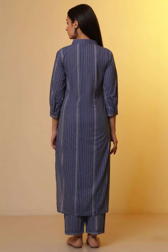 Printed-Cotton-Collared-Women-s-Kurta-Set