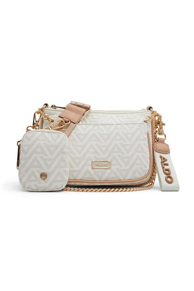 Buy ALDO Bone White Zipper Textile Women's Casual Wear Sling Bag