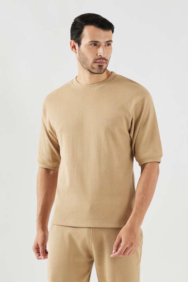 Solid-Cotton-Blend-Relaxed-Fit-Men-T-Shirt