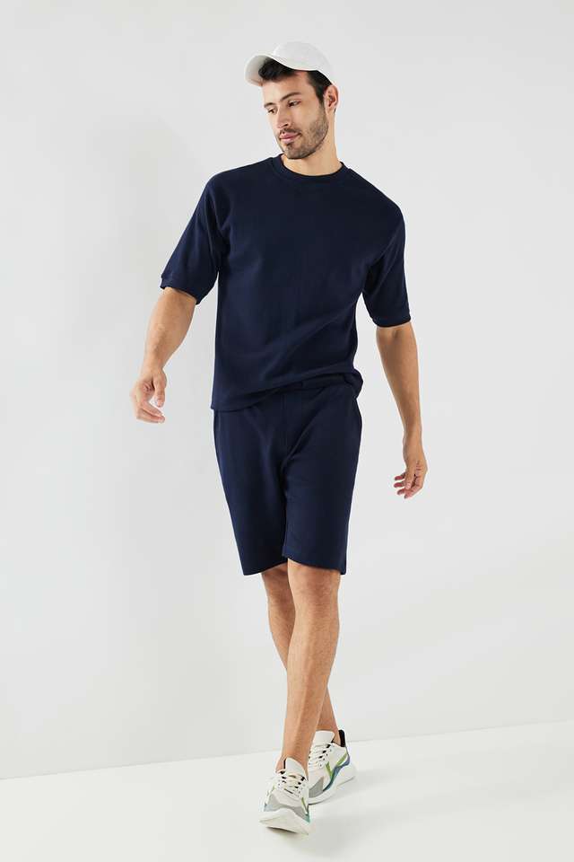 Solid-Cotton-Blend-Round-Neck-Men-s-T-Shirt