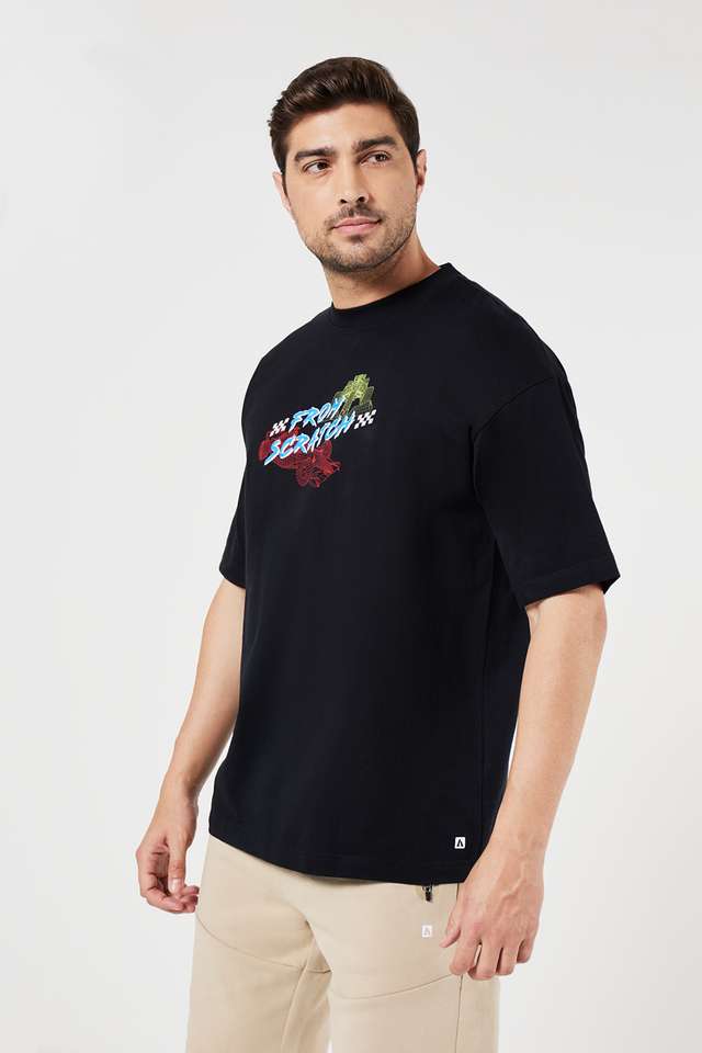 Printed-Blended-Fabric-Round-Neck-Men-s-T-Shirt