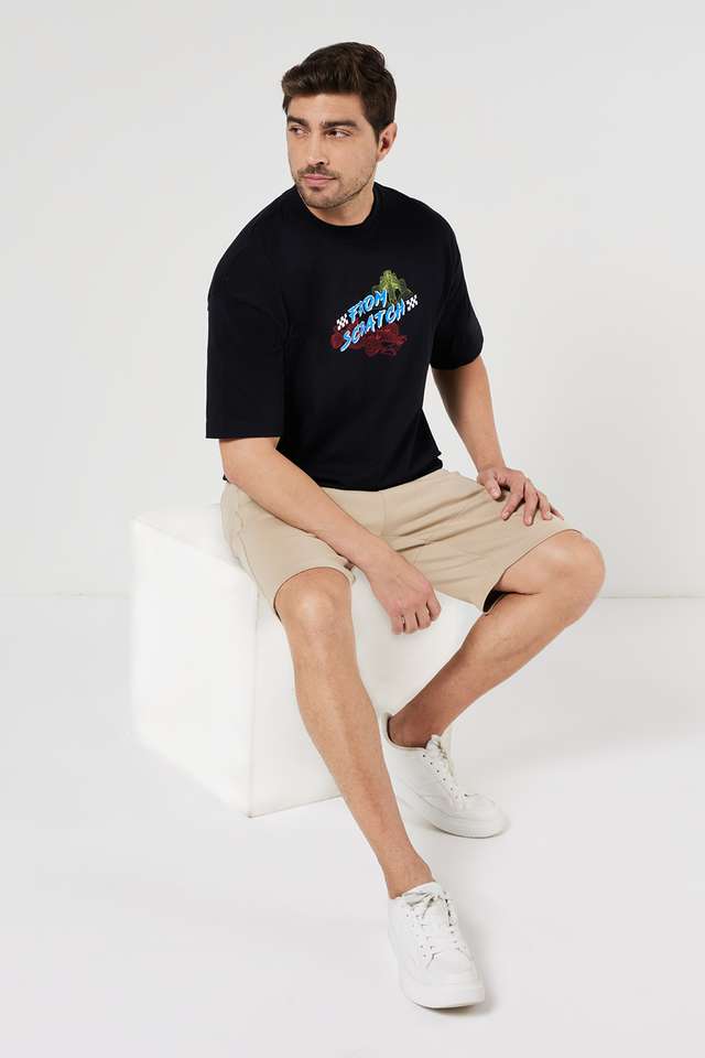 Printed-Blended-Fabric-Round-Neck-Men-s-T-Shirt