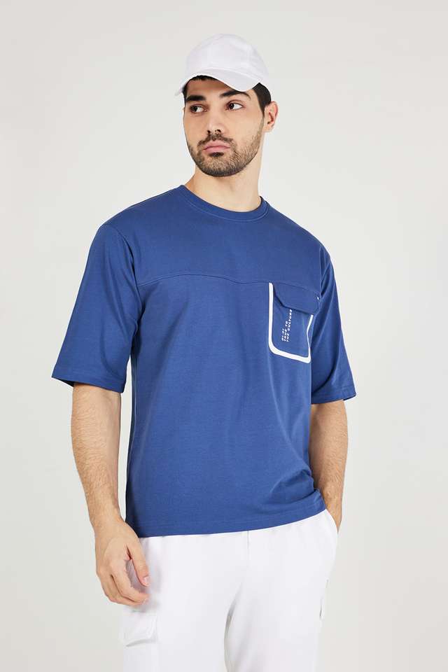 Solid-Cotton-Blend-Relaxed-Fit-Men-T-Shirt