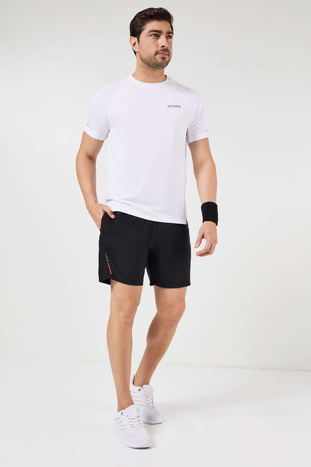 Solid-Polyester-Regular-Fit-Men-s-Shorts