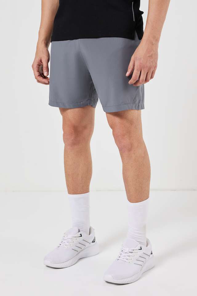 Solid-Polyester-Regular-Fit-Men-s-Shorts