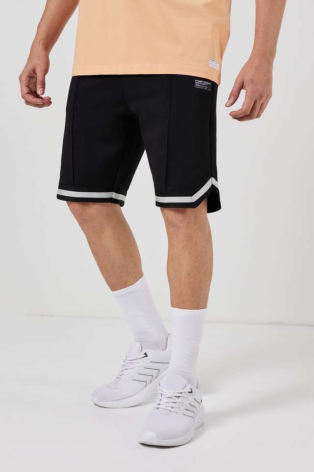 Solid-Polyester-Regular-Fit-Men-s-Shorts