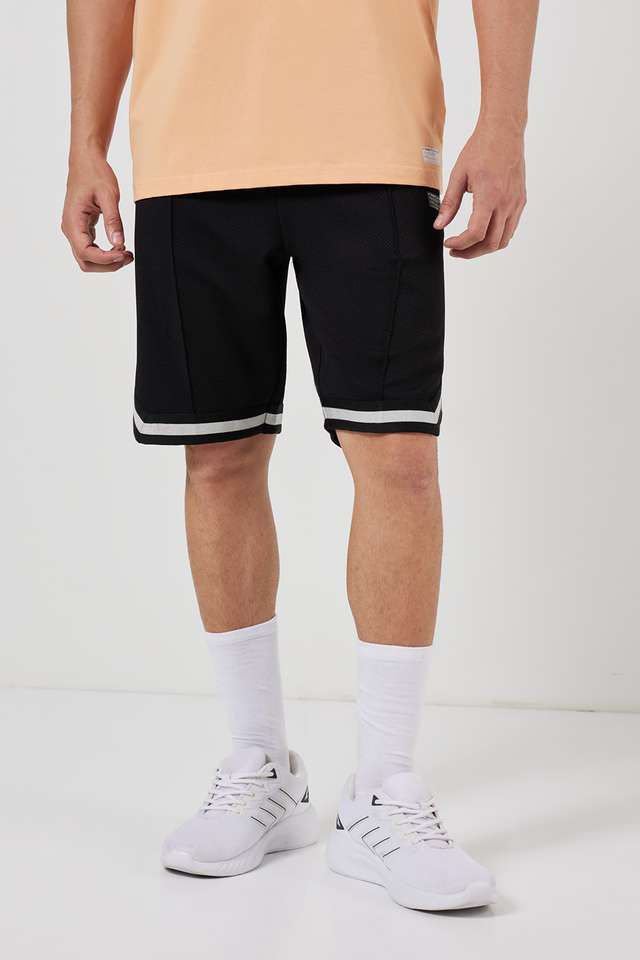 Solid-Polyester-Regular-Fit-Men-s-Shorts