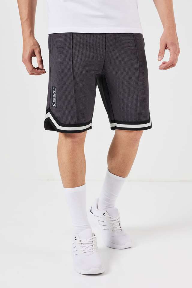 Solid-Polyester-Regular-Fit-Men-s-Shorts