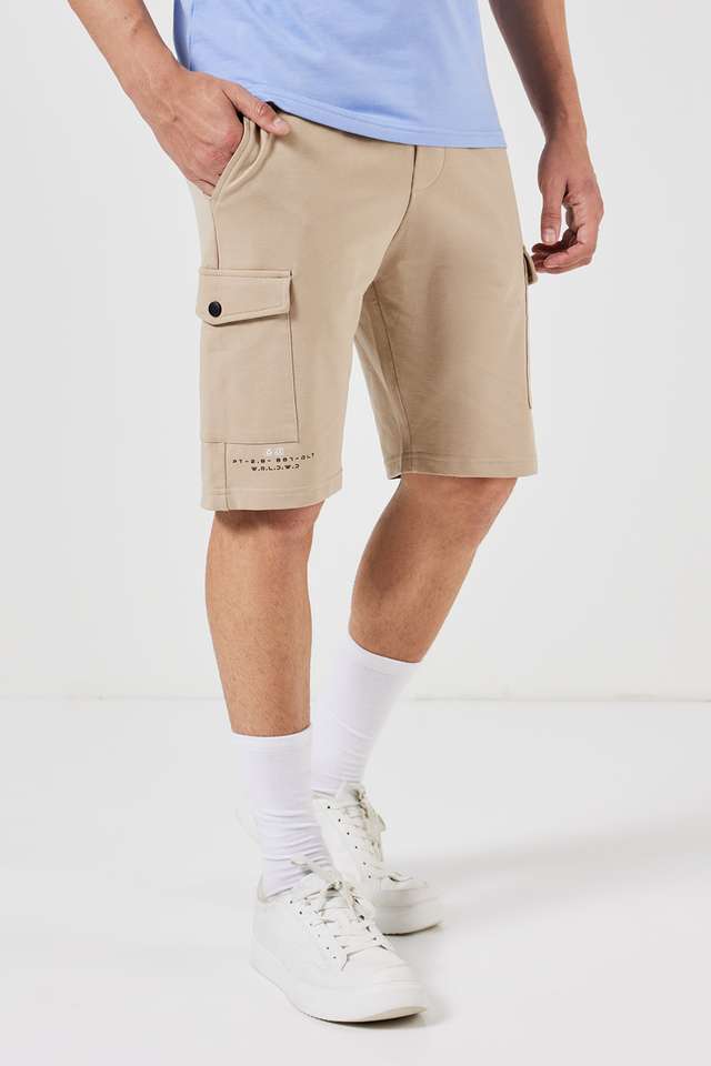 Solid-Blended-Fabric-Regular-Fit-Men-s-Shorts