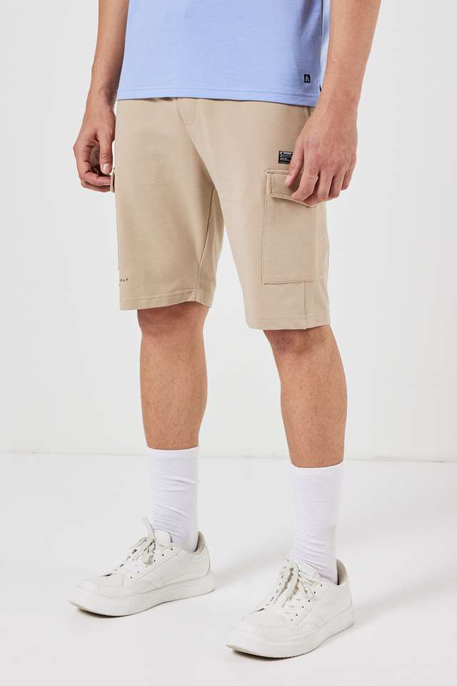 Solid-Blended-Fabric-Regular-Fit-Men-s-Shorts