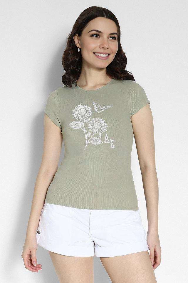 american eagle Printed Cotton Round Neck Women's T-Shirt-picture-39