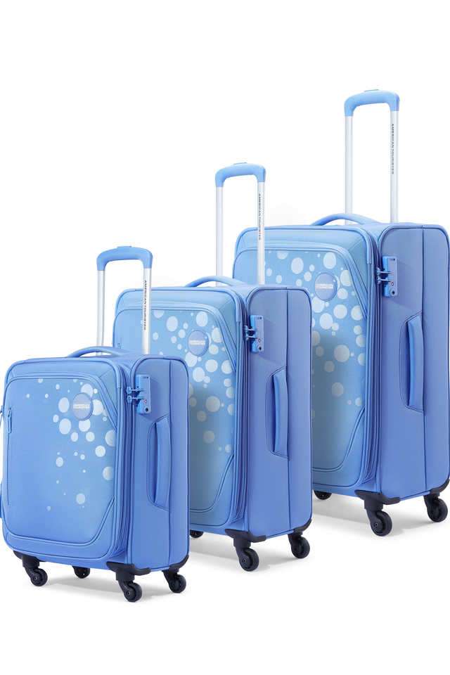 Buy American Tourister blue Men's Pop Dot Polyester Soft Trolley