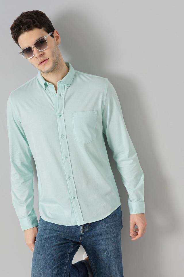 Solid-Cotton-Regular-Fit-Men-s-Casual-Shirt