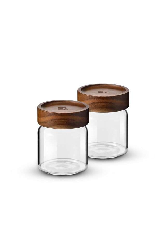 Acadia-Borosilicate-Glass-Jar-With-Wooden-Lid-2Pc-Set-8x8x9.8-cm---340-ml