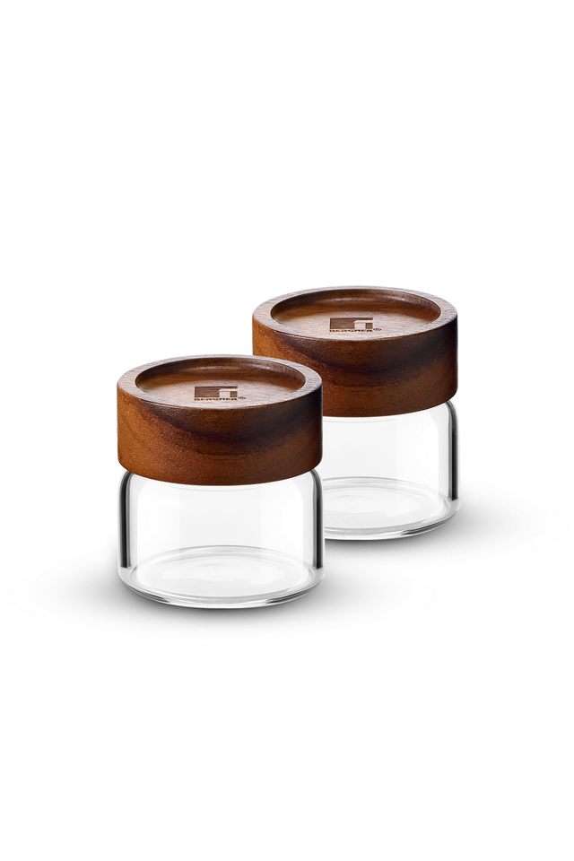 Acadia-Borosilicate-Glass-Jar-With-Wooden-Lid-2Pc-Set-6.5x6.5x6.5-cm---120-ml