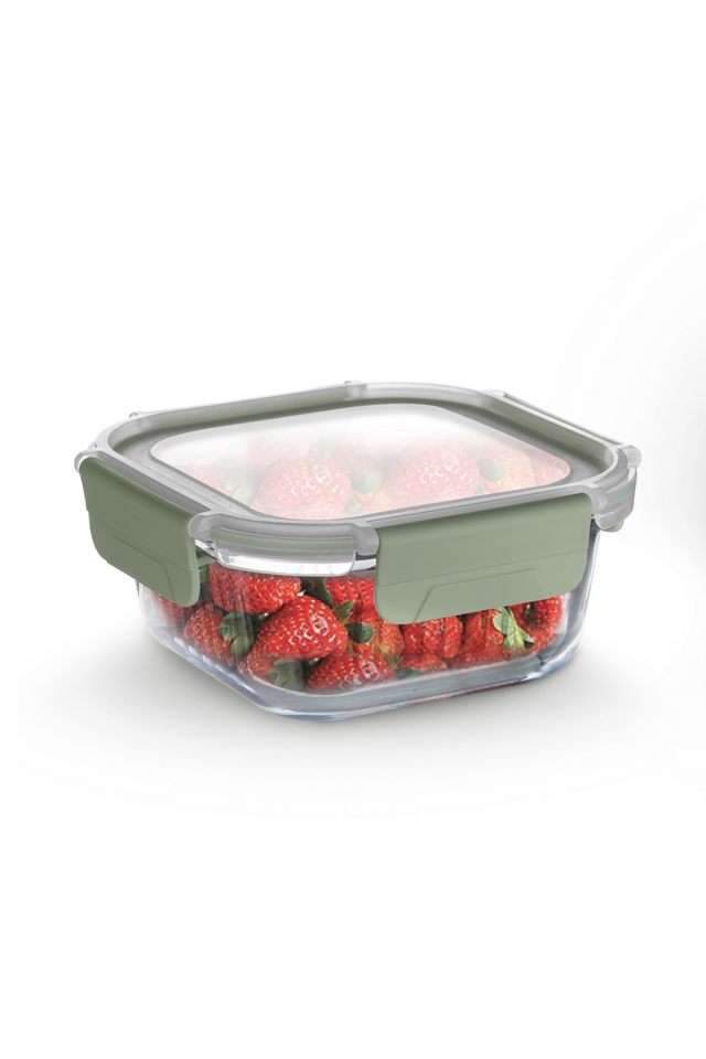 Smart-Lock-High-Borosilicate-Square-Food-Contianer-320-ml---Green