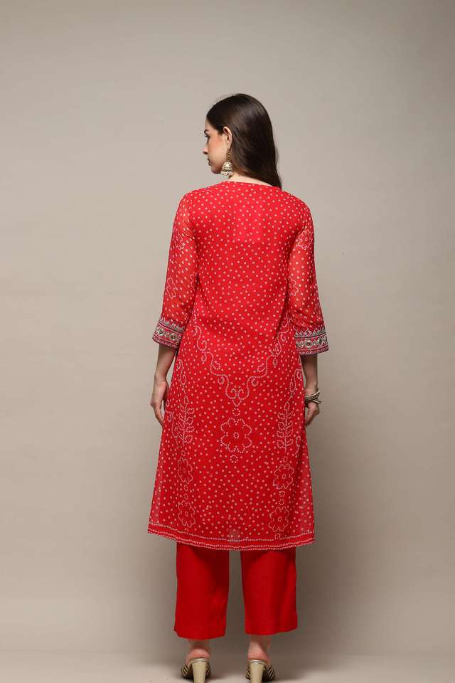 Bandhani-Round-Neck-Cotton-Women-s-Kurta-Set-with-Dupatta