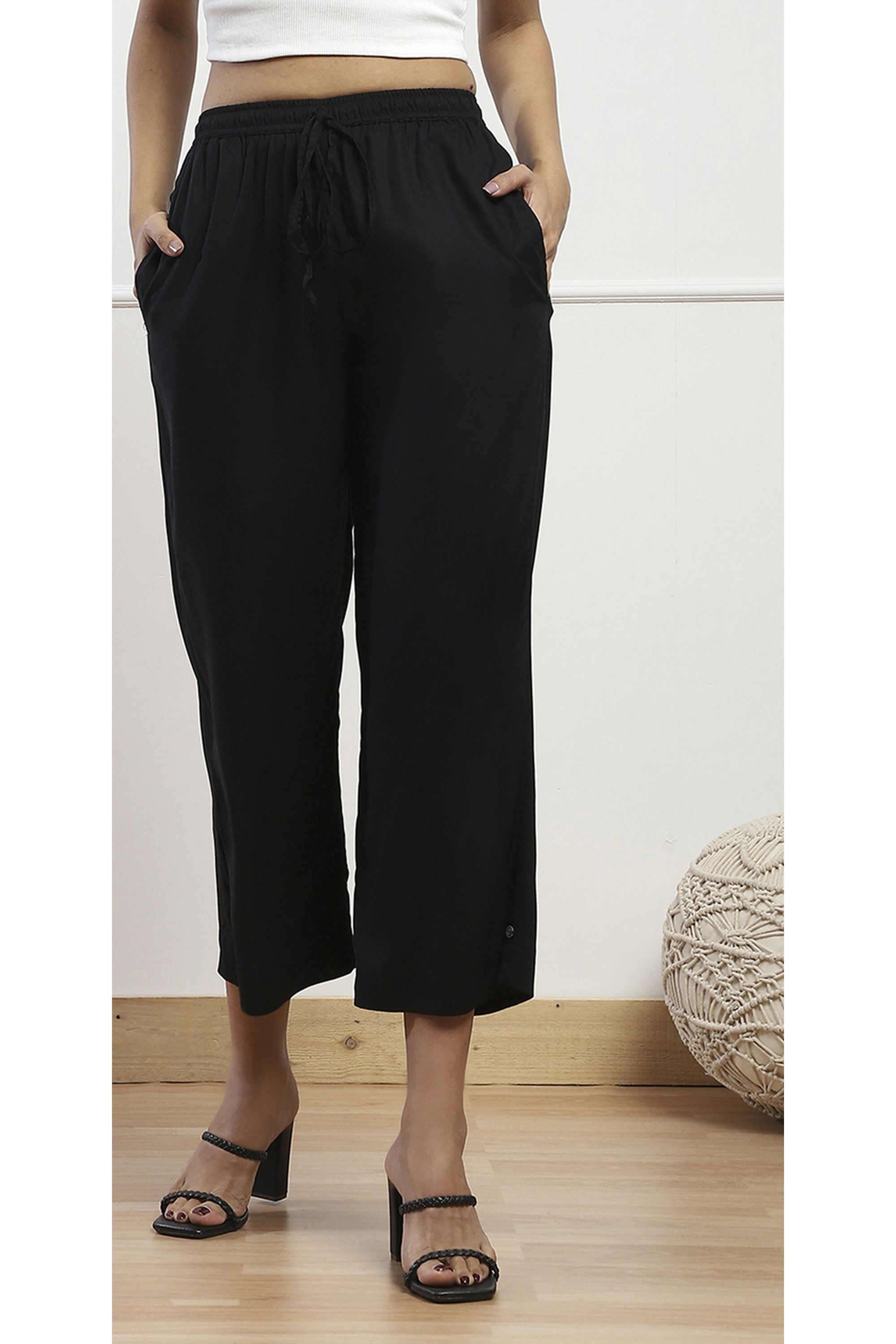 Solid-Calf-Length-Viscose-Woven-Women-Palazzo