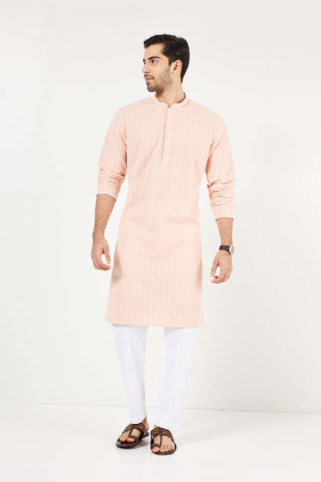 Schiffli-Blended-Fabric-Regular-Fit-Men-s-Kurta