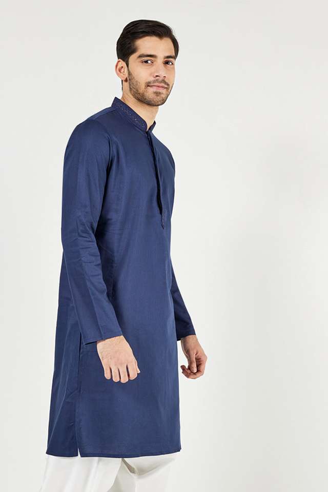 Solid-Blended-Fabric-Regular-Fit-Men-s-Kurta