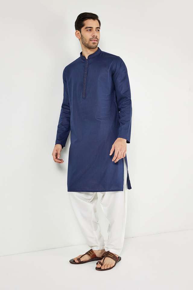 Solid-Blended-Fabric-Regular-Fit-Men-s-Kurta