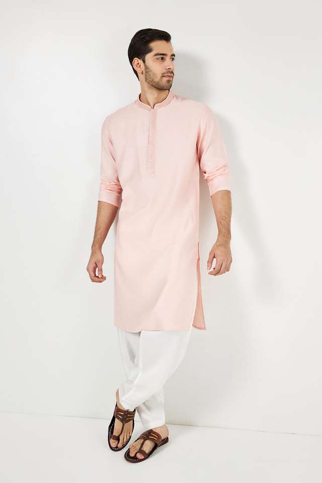 Solid-Blended-Fabric-Regular-Fit-Men-s-Kurta