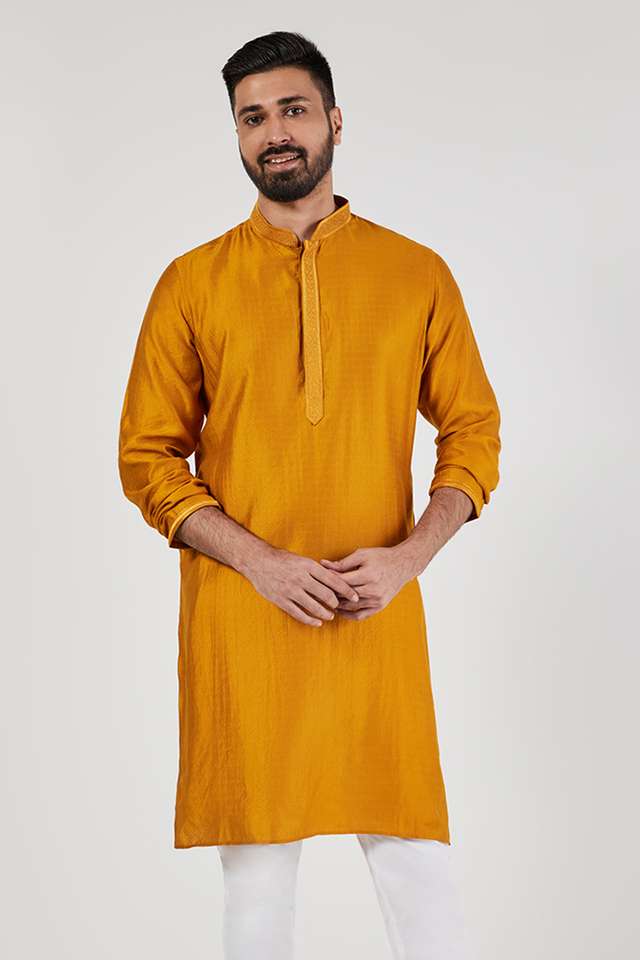Solid-Blended-Fabric-Regular-Fit-Men-s-Kurta