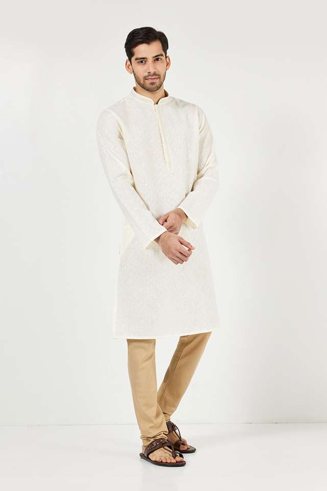 Solid-Blended-Fabric-Regular-Fit-Men-s-Kurta