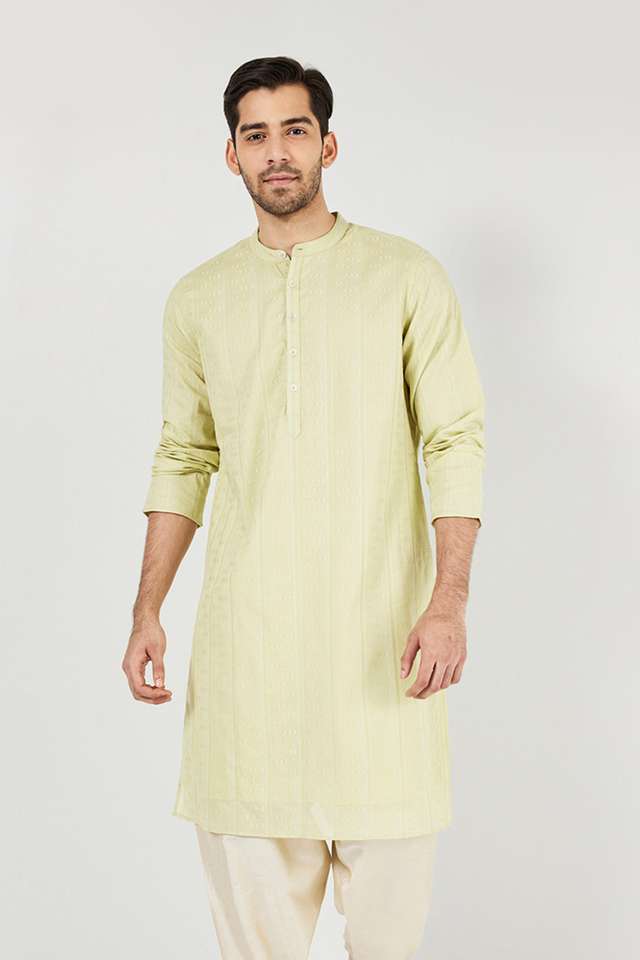 Solid-Cotton-Regular-Fit-Men-s-Kurta