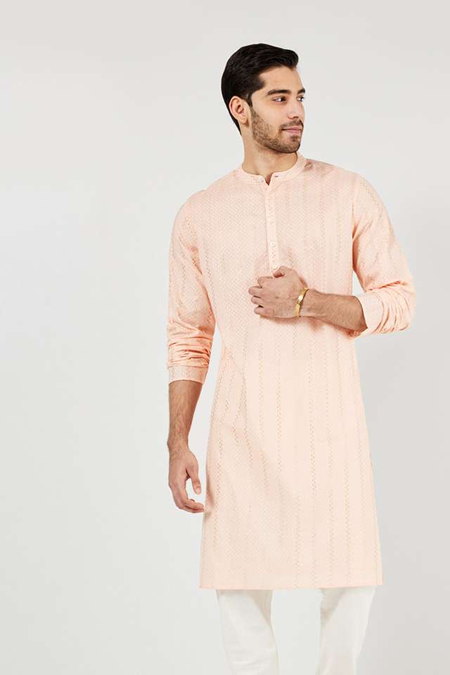 Solid-Cotton-Regular-Fit-Men-s-Kurta