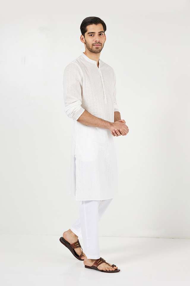 Solid-Cotton-Regular-Fit-Men-s-Kurta